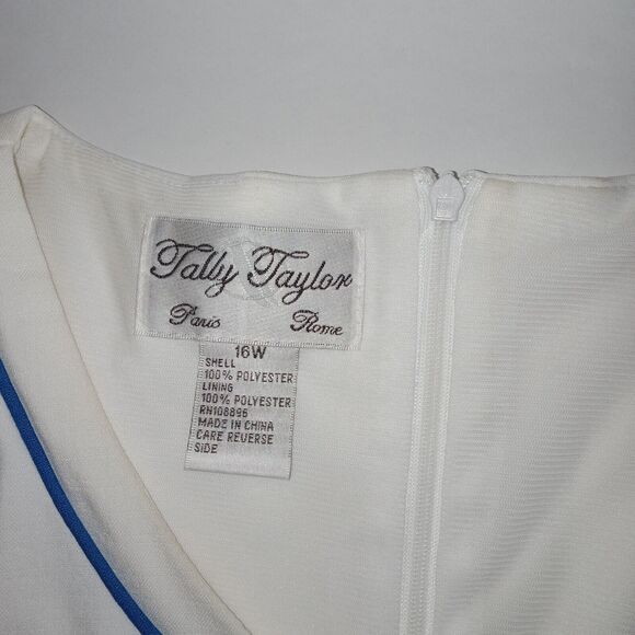 Tally Taylor Vintage Blue and White  Women’s Dress Size 16 - Picture 8 of 8